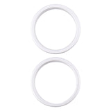 For iPhone 16 2pcs/set Rear Camera Glass Lens Metal Outside Protector Hoop Ring (Silver)