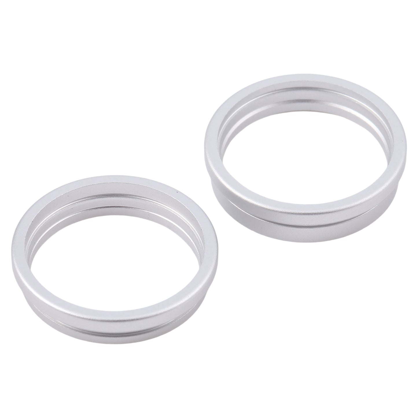 For iPhone 16 2pcs/set Rear Camera Glass Lens Metal Outside Protector Hoop Ring (Silver)