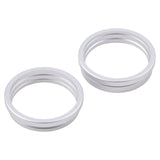 For iPhone 16 2pcs/set Rear Camera Glass Lens Metal Outside Protector Hoop Ring (Silver)