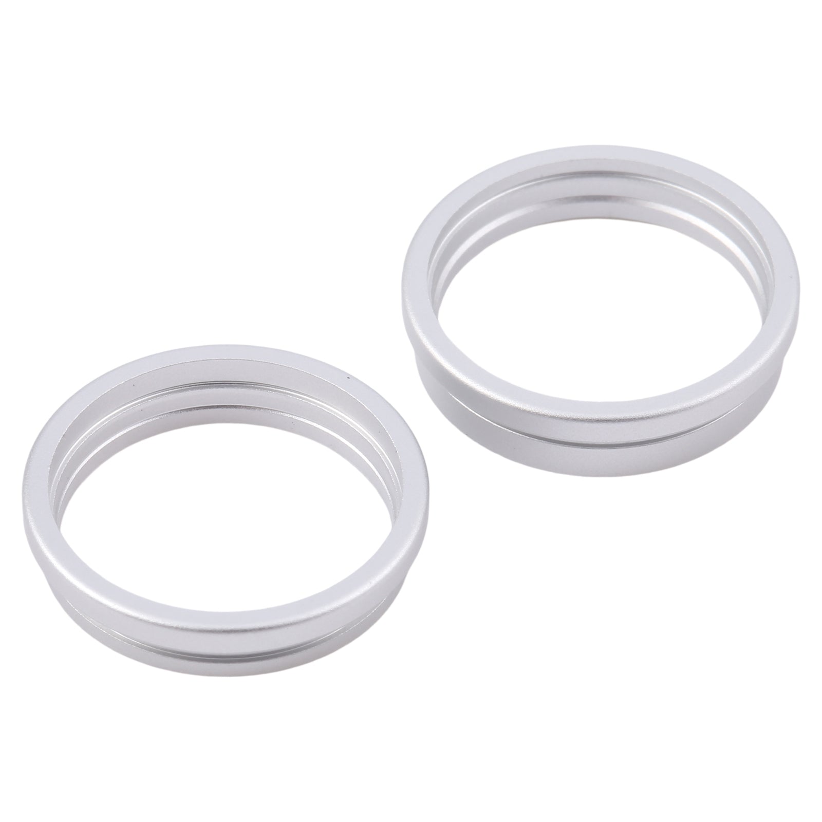 For iPhone 16 2pcs/set Rear Camera Glass Lens Metal Outside Protector Hoop Ring (Silver)