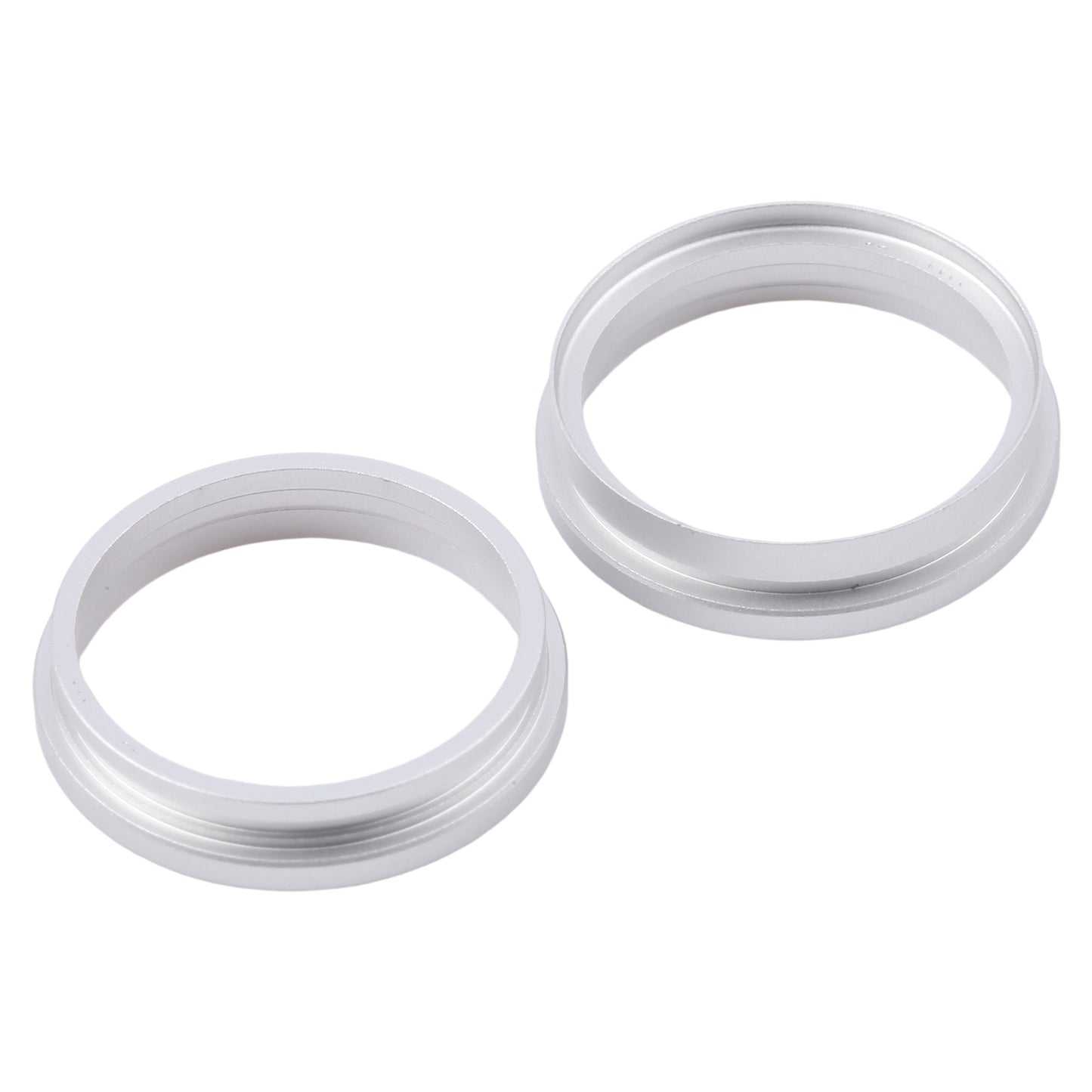 For iPhone 16 2pcs/set Rear Camera Glass Lens Metal Outside Protector Hoop Ring (Silver)
