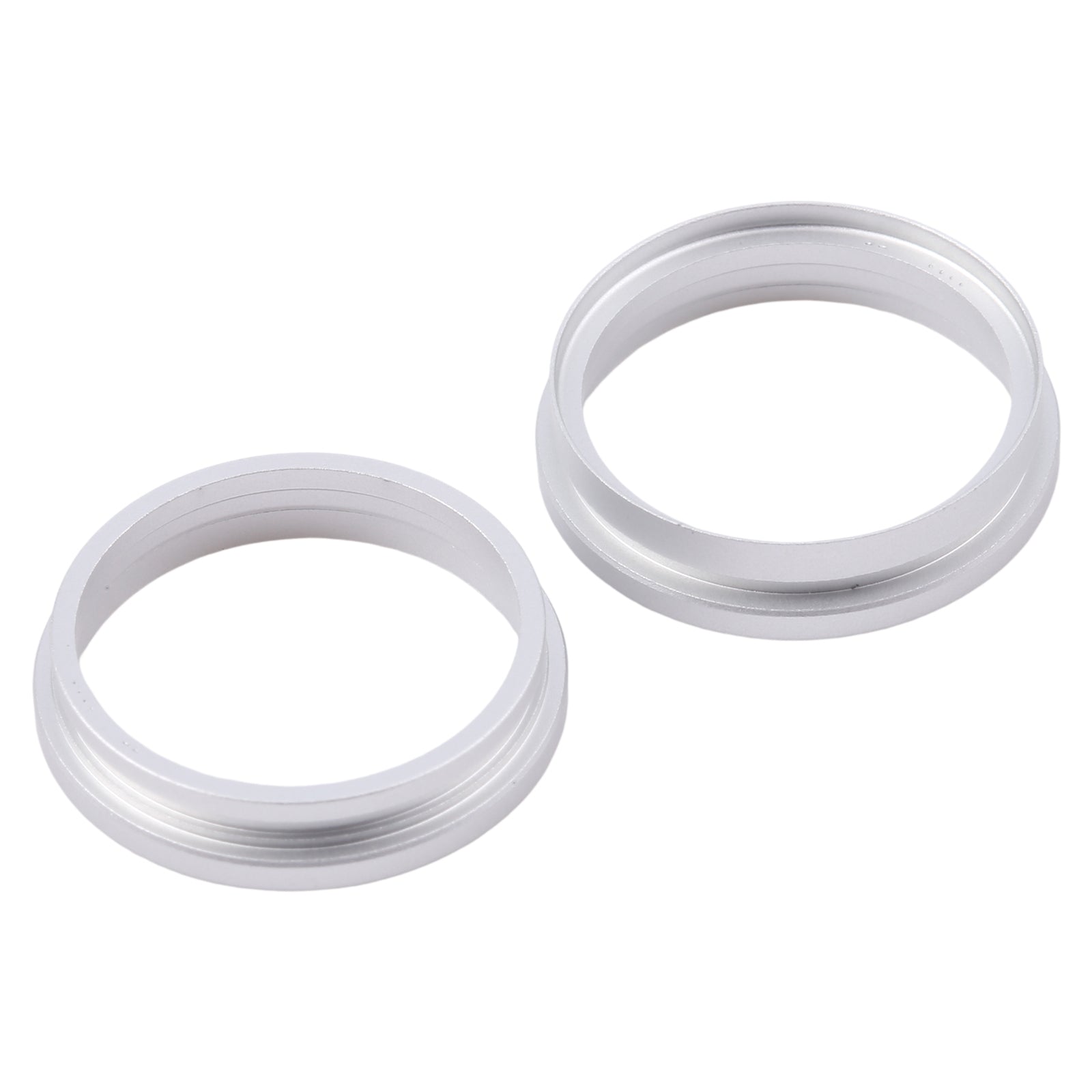 For iPhone 16 2pcs/set Rear Camera Glass Lens Metal Outside Protector Hoop Ring (Silver)