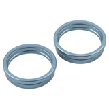 For iPhone 16 Plus 2pcs/set Rear Camera Glass Lens Metal Outside Protector Hoop Ring (Green)