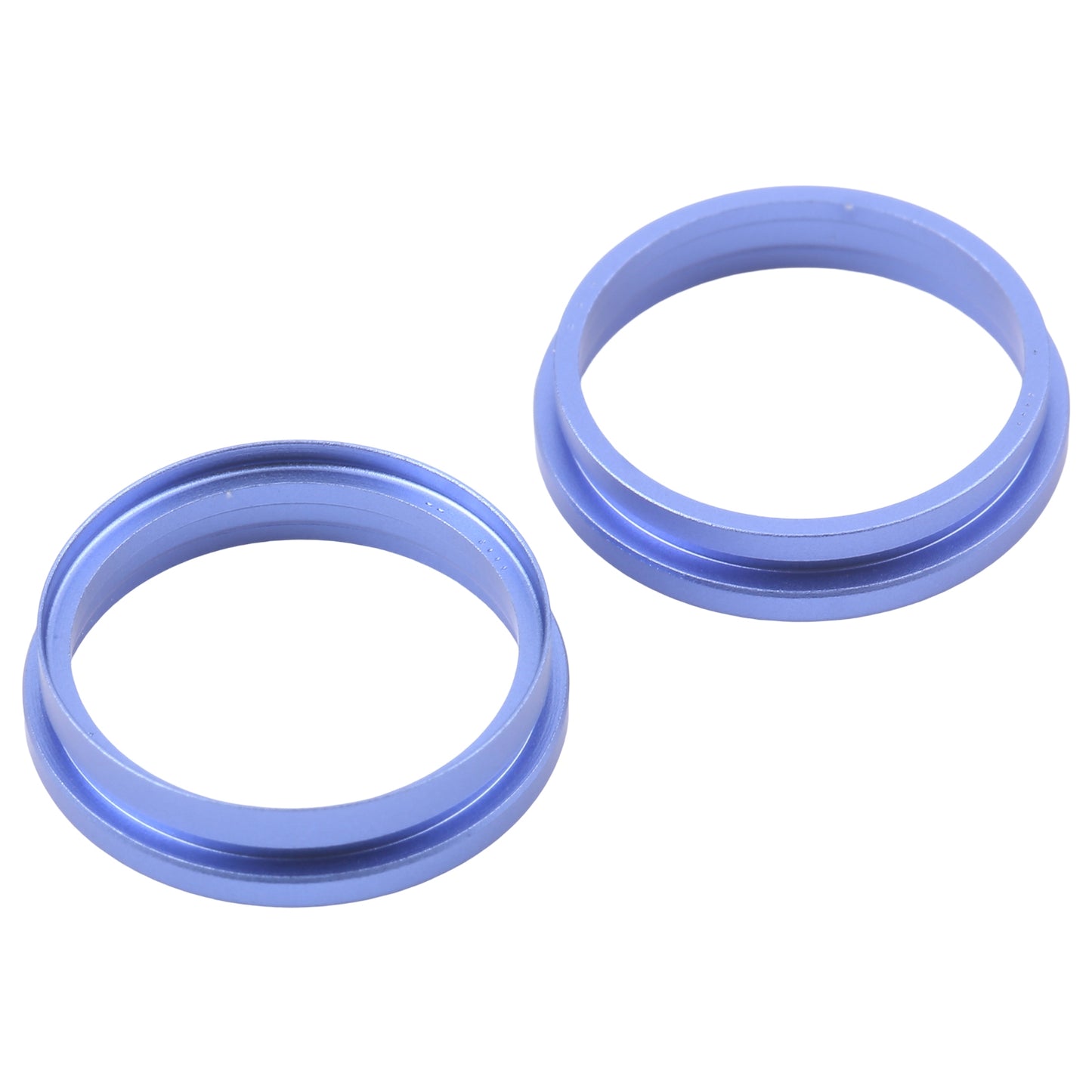 For iPhone 16 Plus 2pcs/set Rear Camera Glass Lens Metal Outside Protector Hoop Ring (Blue)