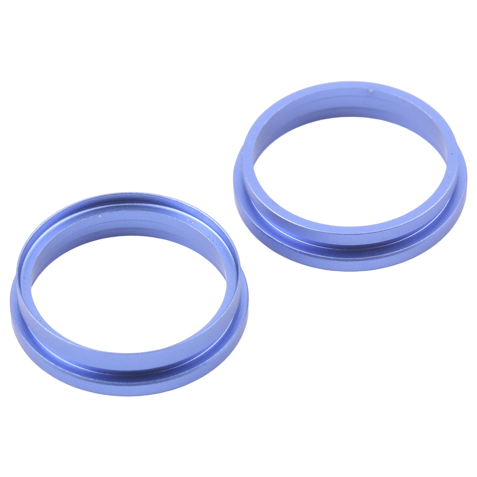 For iPhone 16 Plus 2pcs/set Rear Camera Glass Lens Metal Outside Protector Hoop Ring (Blue)
