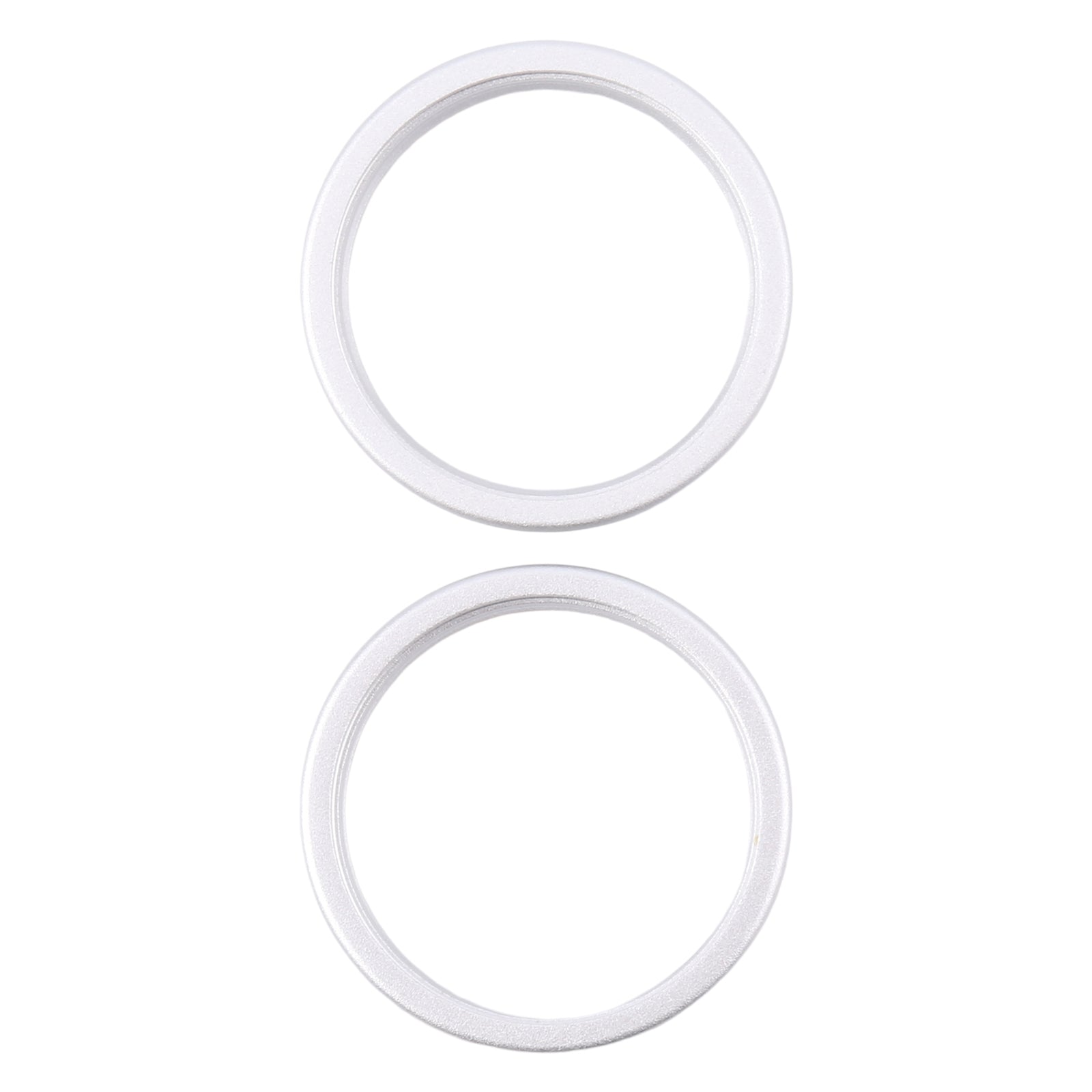 For iPhone 16 Plus 2pcs/set Rear Camera Glass Lens Metal Outside Protector Hoop Ring (Silver)