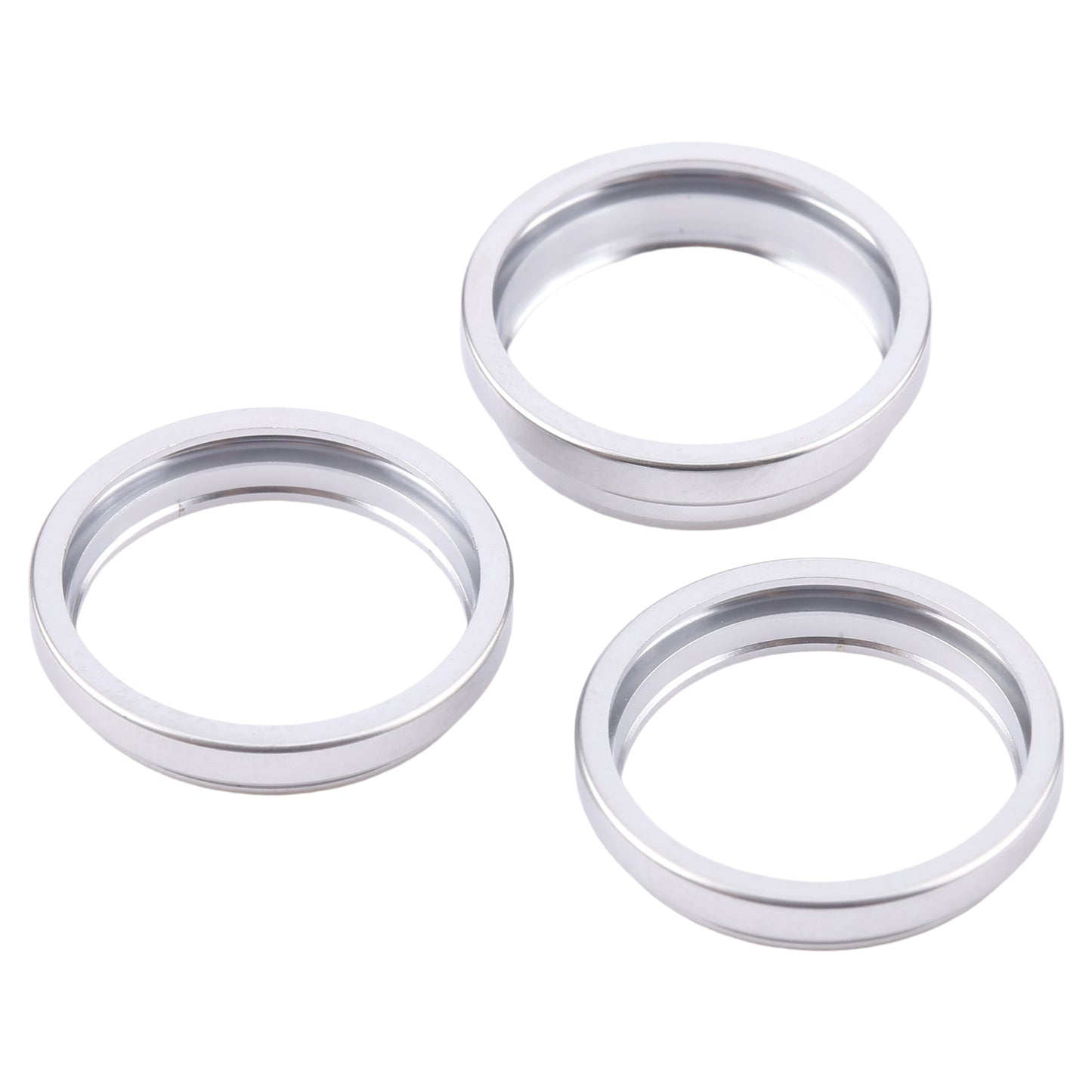 For iPhone 16 Pro 3pcs/set Rear Camera Glass Lens Metal Outside Protector Hoop Ring (Silver)