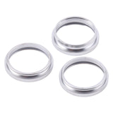 For iPhone 16 Pro 3pcs/set Rear Camera Glass Lens Metal Outside Protector Hoop Ring (Silver)