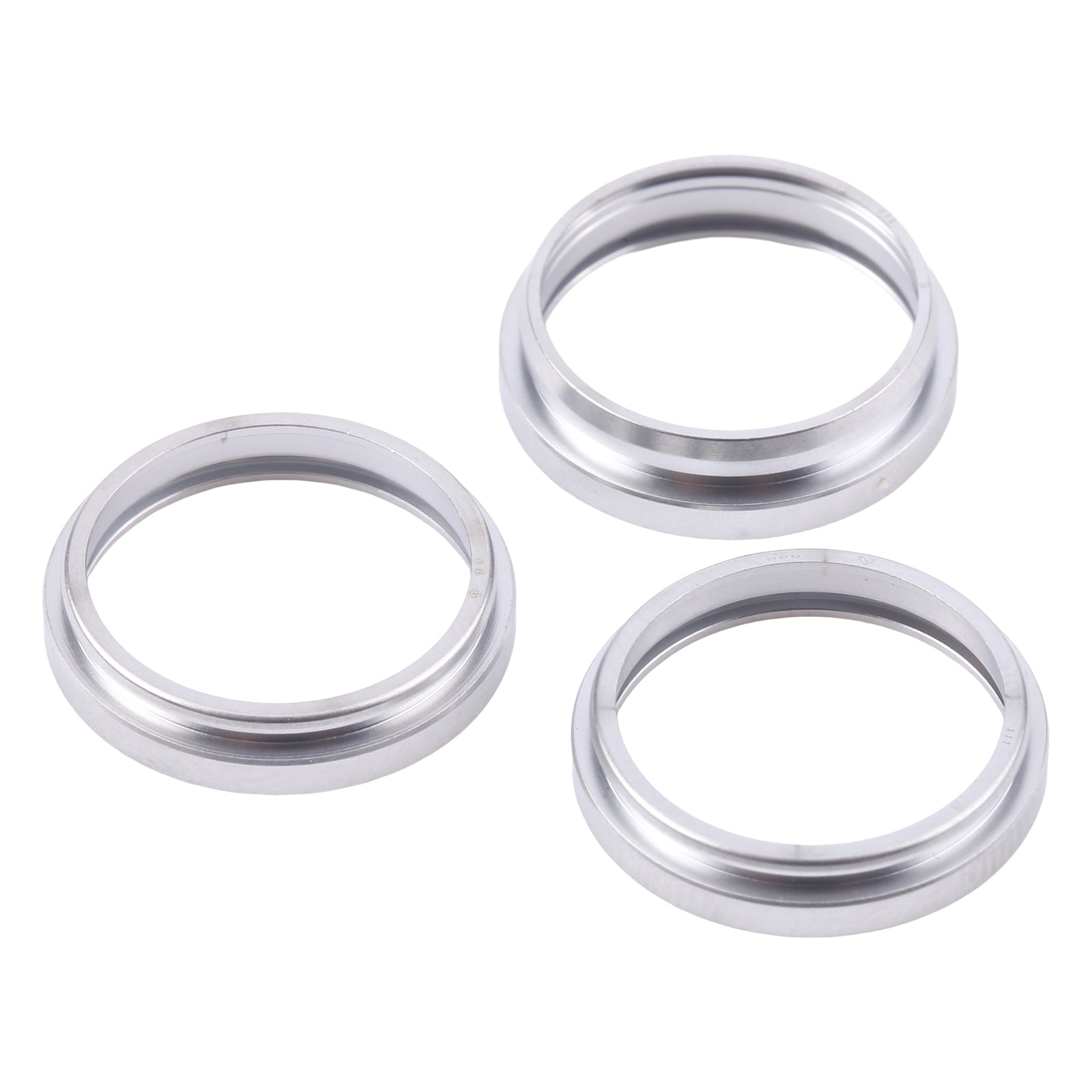 For iPhone 16 Pro 3pcs/set Rear Camera Glass Lens Metal Outside Protector Hoop Ring (Silver)