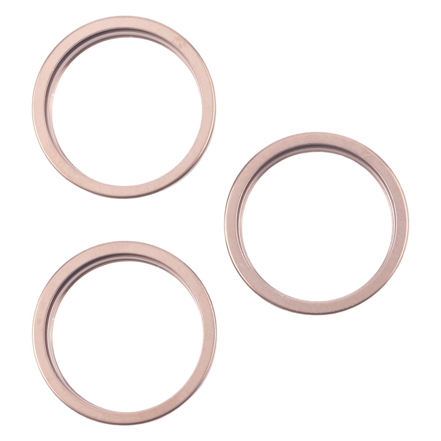 For iPhone 16 Pro Max 3pcs/set Rear Camera Glass Lens Metal Outside Protector Hoop Ring (Gold)