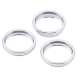 For iPhone 16 Pro Max 3pcs/set Rear Camera Glass Lens Metal Outside Protector Hoop Ring (Silver)