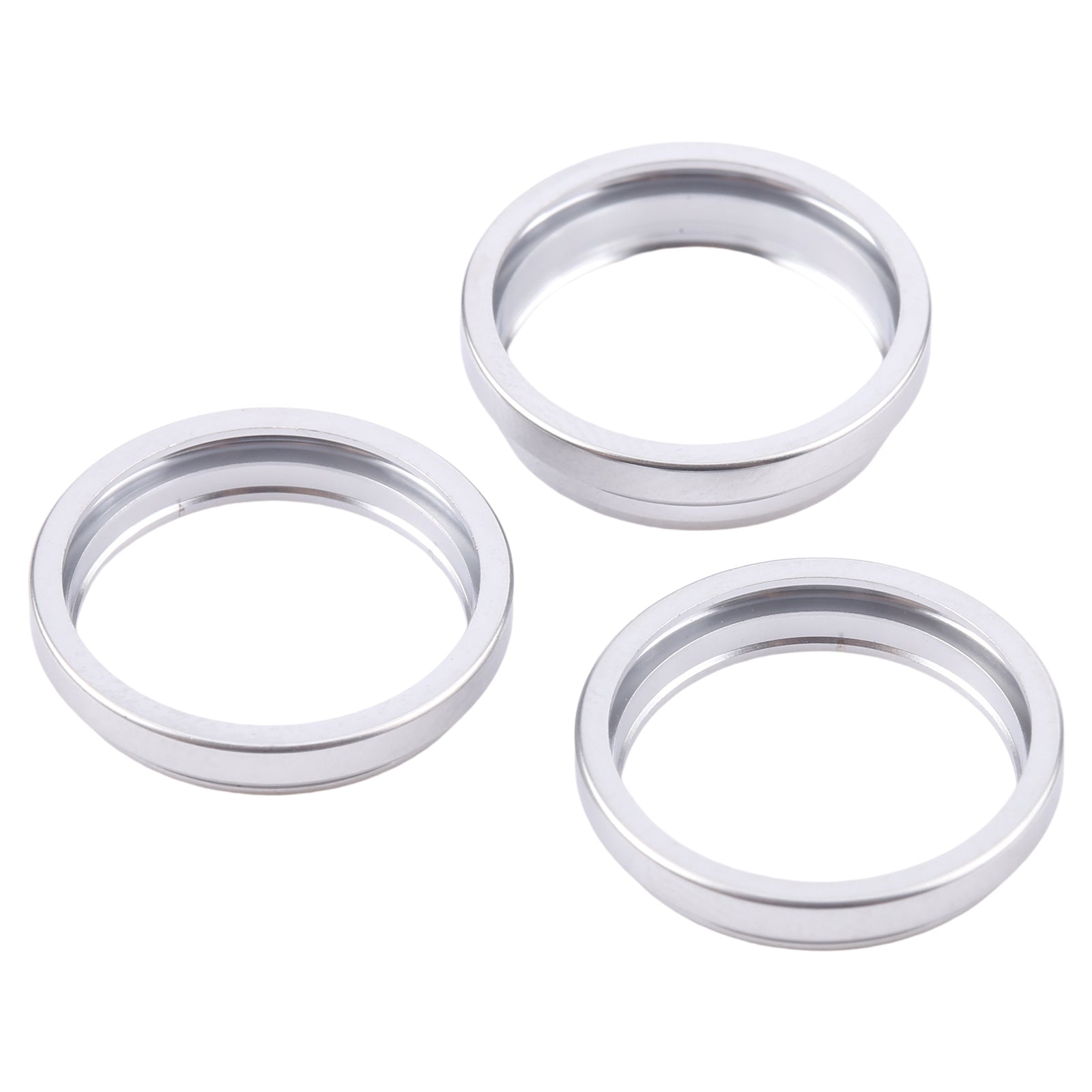 For iPhone 16 Pro Max 3pcs/set Rear Camera Glass Lens Metal Outside Protector Hoop Ring (Silver)
