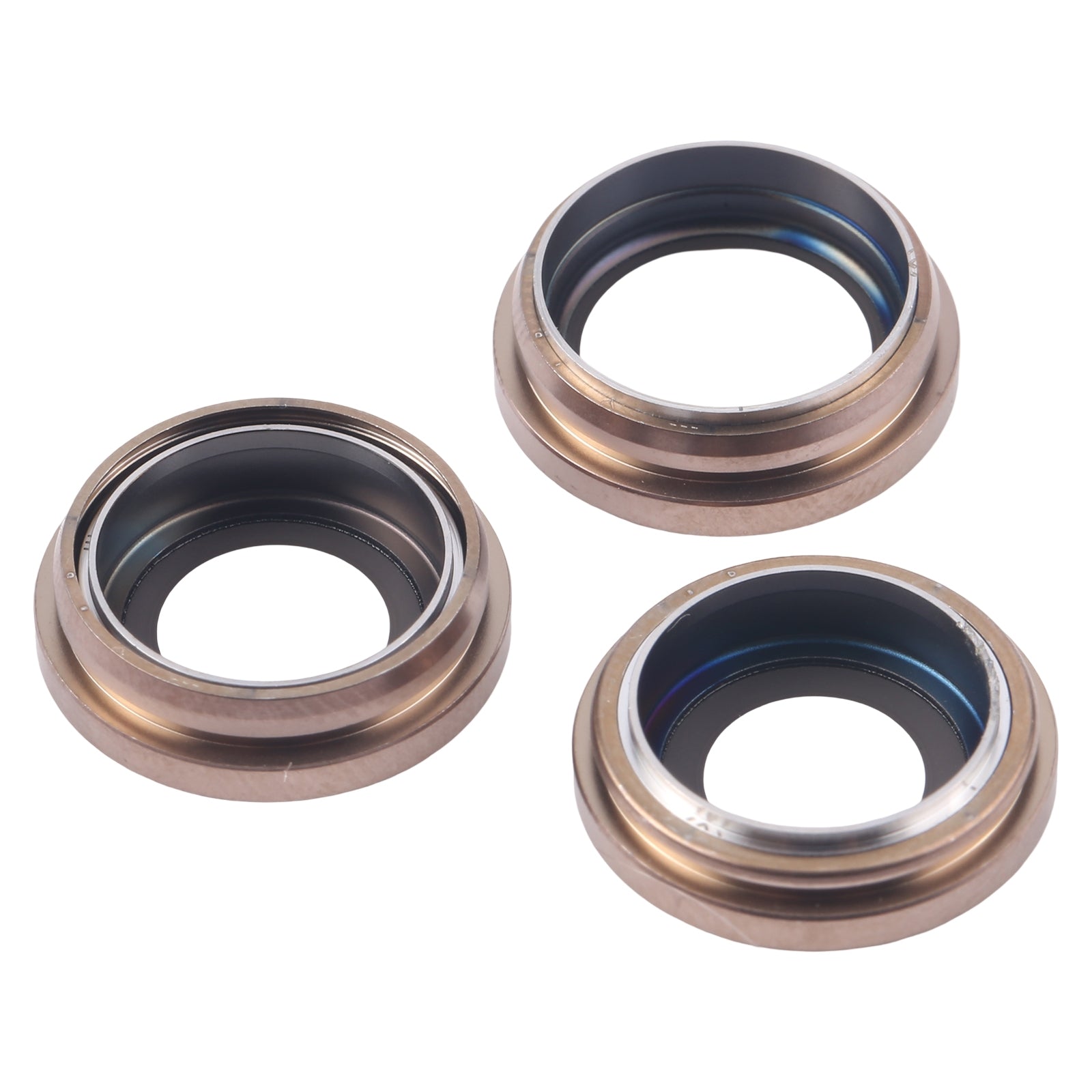 For iPhone 16 Pro Max 3pcs/Set Camera Lens Cover (Gold)