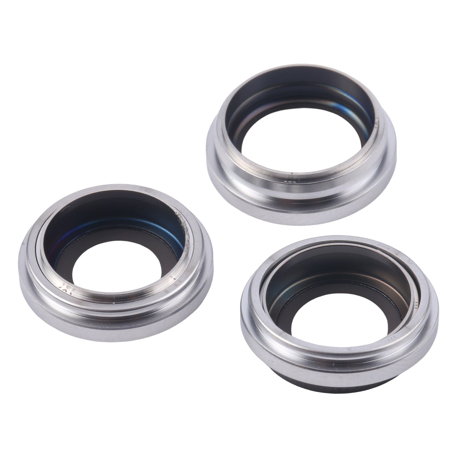 For iPhone 16 Pro Max 3pcs/Set Camera Lens Cover (Silver)