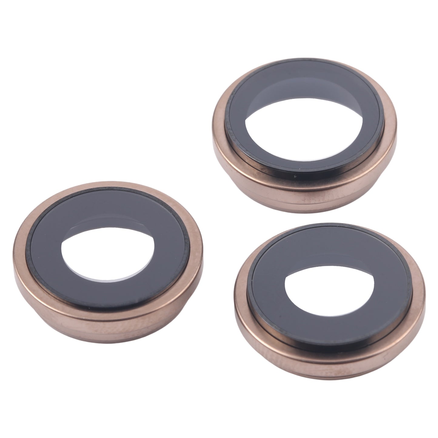 For iPhone 16 Pro 3pcs/Set Camera Lens Cover (Gold)