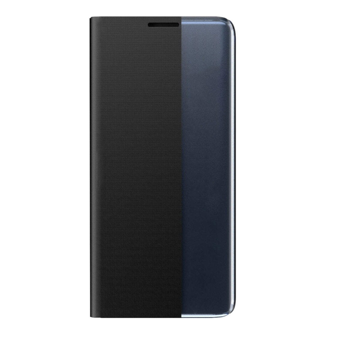 For-Samsung-Galaxy-Note20-Plain-Texture-Cloth-Attraction-Flip-Holder-Leather-Phone-Case(Dark-Blue)