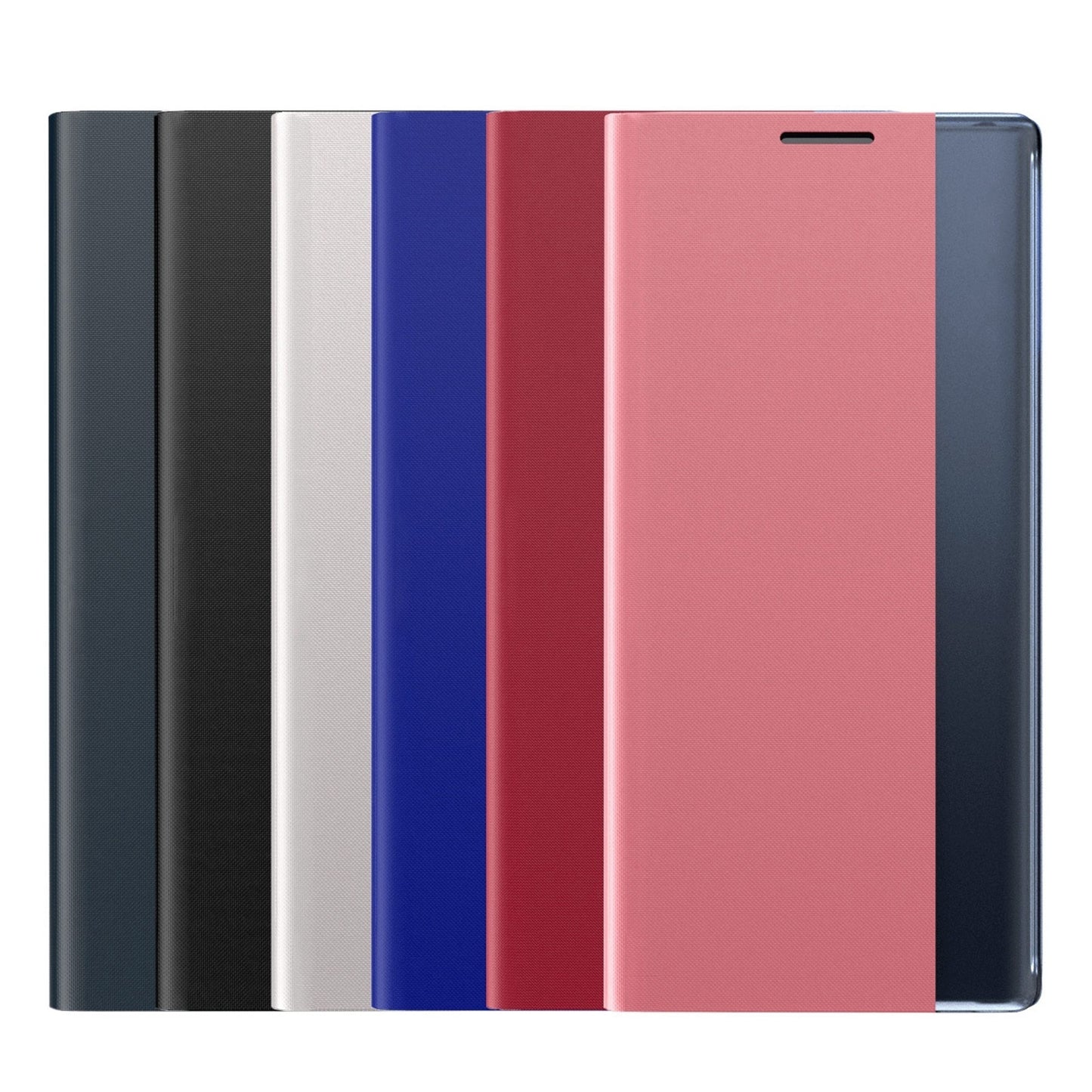 For-Samsung-Galaxy-Note20-Plain-Texture-Cloth-Attraction-Flip-Holder-Leather-Phone-Case(Dark-Blue)