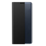 For-Samsung-Galaxy-Note20-Ultra-Plain-Texture-Cloth-Attraction-Flip-Holder-Leather-Phone-Case(Silver)