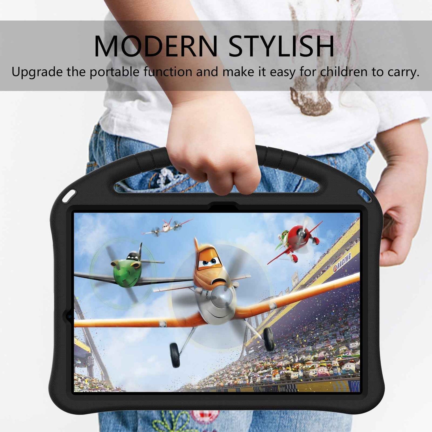 For-Samsung-Galaxy-Tab-S8+-/-Tab-S8-Plus-/-Tab-S7-FE-/-Tab-S7+-T970/T975/T976-EVA-Flat-Anti-Falling-Protective-Case-Shell-with-Holder(Black)