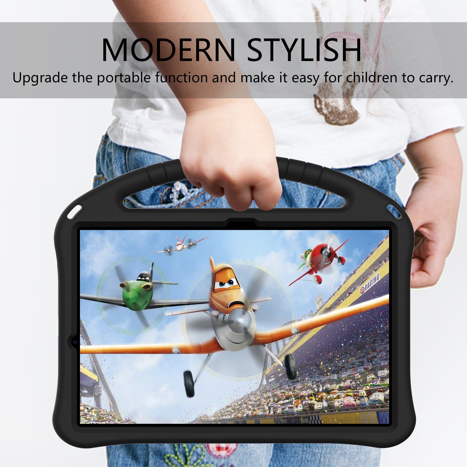 For-Samsung-Galaxy-Tab-S8+-/-Tab-S8-Plus-/-Tab-S7-FE-/-Tab-S7+-T970/T975/T976-EVA-Flat-Anti-Falling-Protective-Case-Shell-with-Holder(Black)
