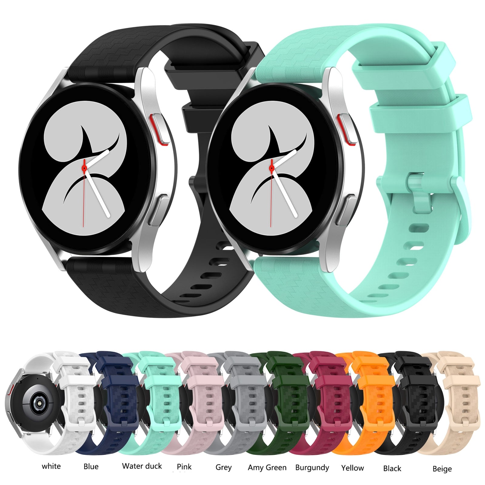 For-Amazfit-GTS-2-mini-20mm-Carbon-Fiber-Striped-Silicone-Watch-Band(Wine-Red)