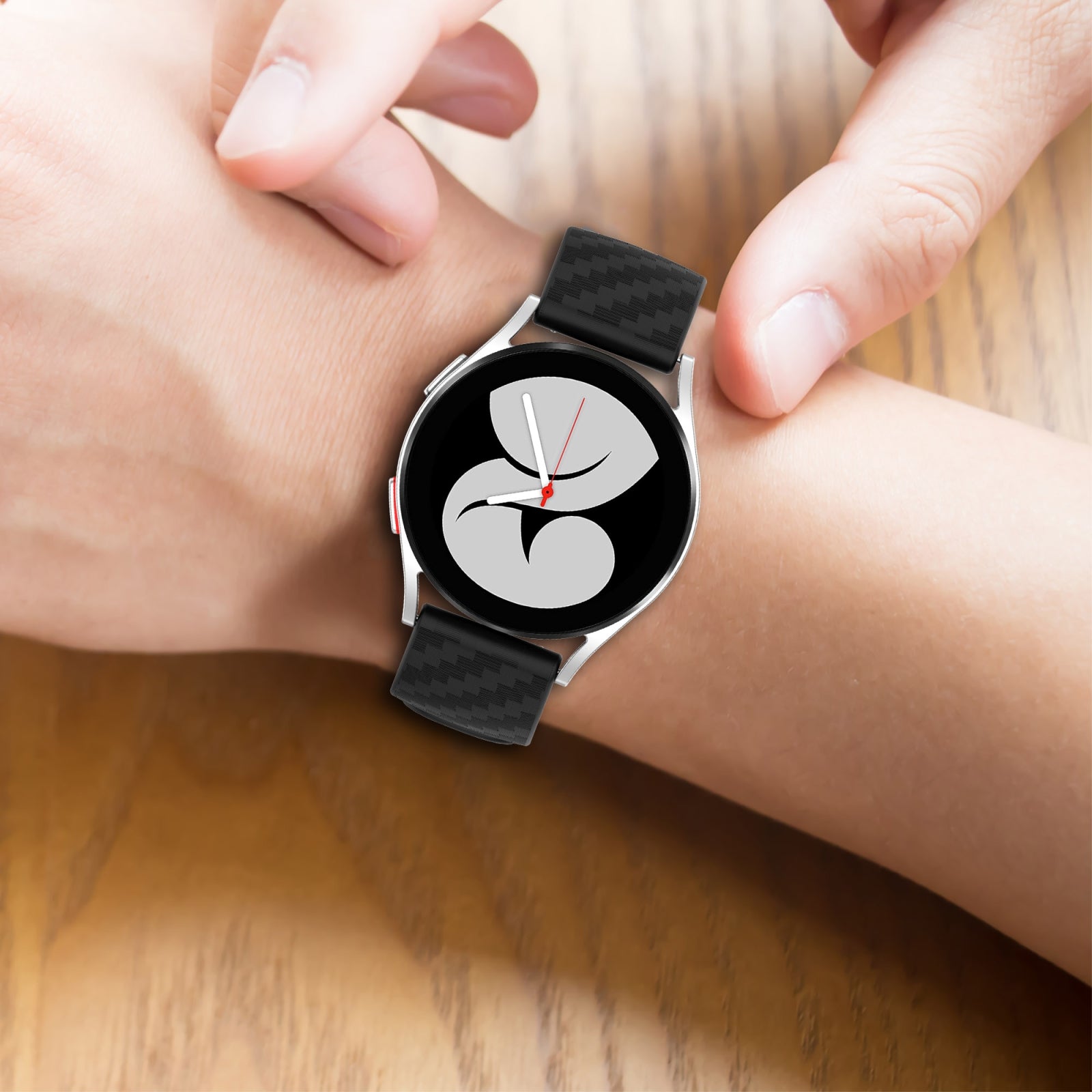 For-Amazfit-GTS-2-mini-20mm-Carbon-Fiber-Striped-Silicone-Watch-Band(Wine-Red)