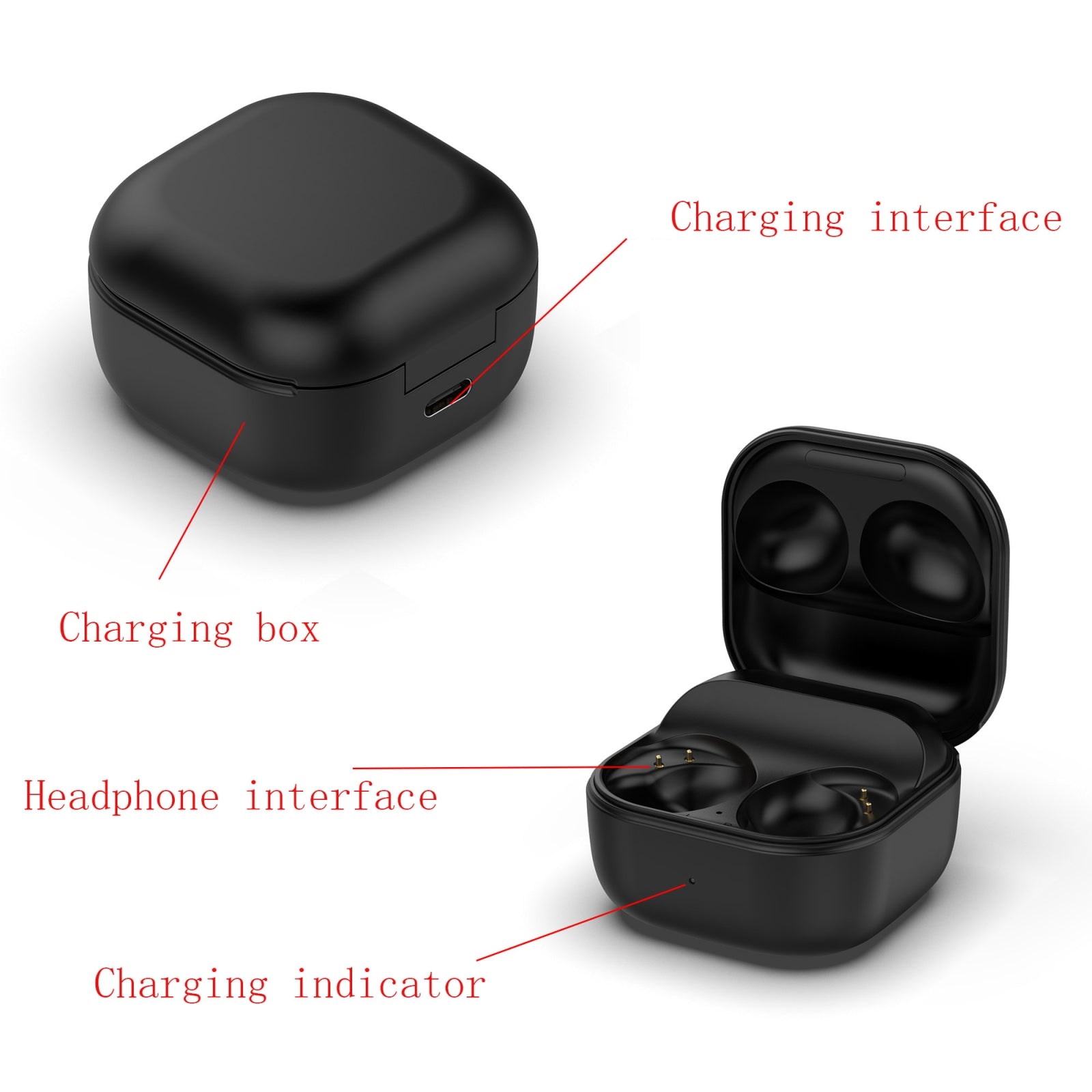 For-Samsung-Galaxy-Buds2-Pro-SM-R510-Wireless-Earphone-Charging-Box(Black)