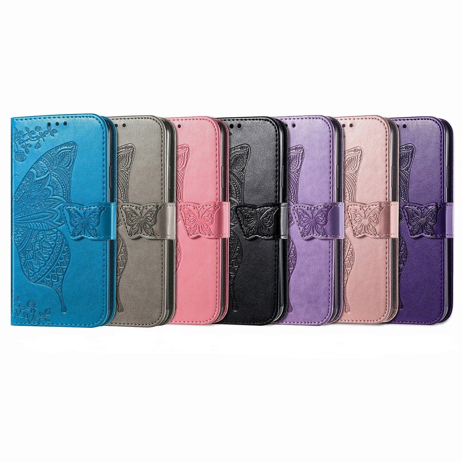 For-Honor-Magic6-Pro-Butterfly-Love-Flower-Embossed-Leather-Phone-Case(Gray)
