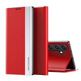 For-Samsung-Galaxy-A16-5G-Side-Electroplated-Adsorption-Leather-Phone-Case(Red)
