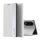 For Samsung Galaxy S25 Edge 5G Side Electroplated Adsorption Leather Phone Case(White)