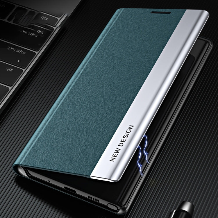 For-Samsung-Galaxy-S25-Edge-5G-Side-Electroplated-Adsorption-Leather-Phone-Case(Indigo)