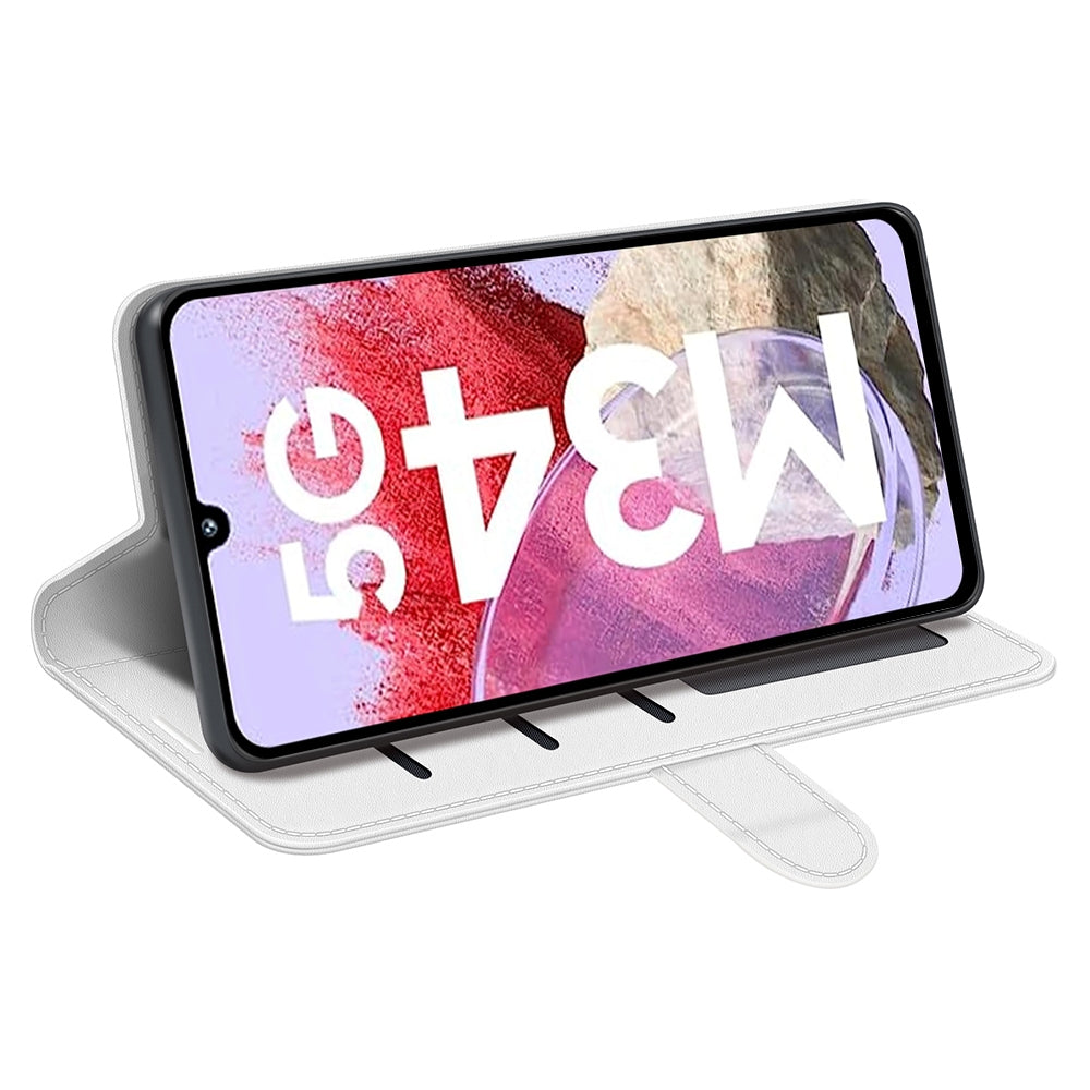 For-Samsung-Galaxy-M34-R64-Texture-Horizontal-Flip-Leather-Phone-Case(White)