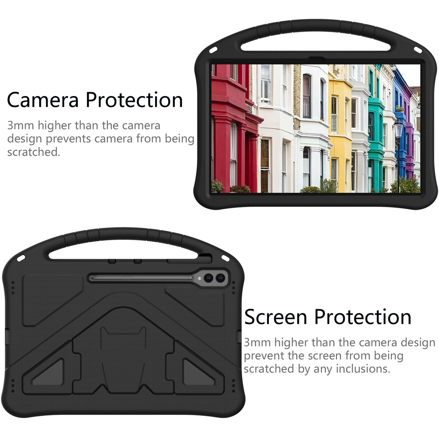 For-Samsung-Galaxy-Tab-S10-Ultra-14.6-EVA-Shockproof-Tablet-Case-with-Holder(Black)