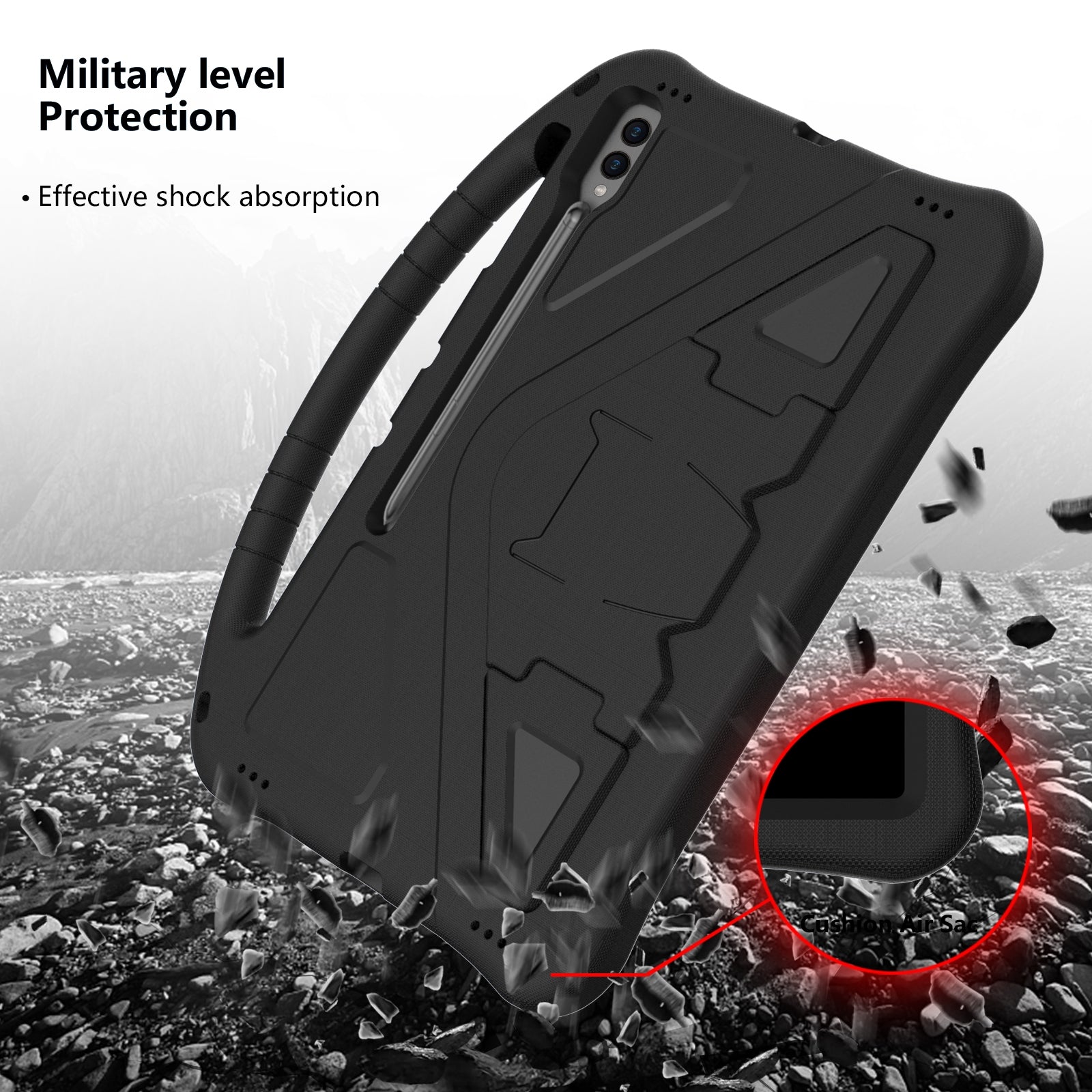 For-Samsung-Galaxy-Tab-S10-Ultra-14.6-EVA-Shockproof-Tablet-Case-with-Holder(Black)