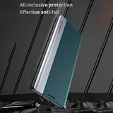 For-Xiaomi-Redmi-Note-13-Pro+-Side-Electroplated-Adsorption-Leather-Phone-Case(Green)