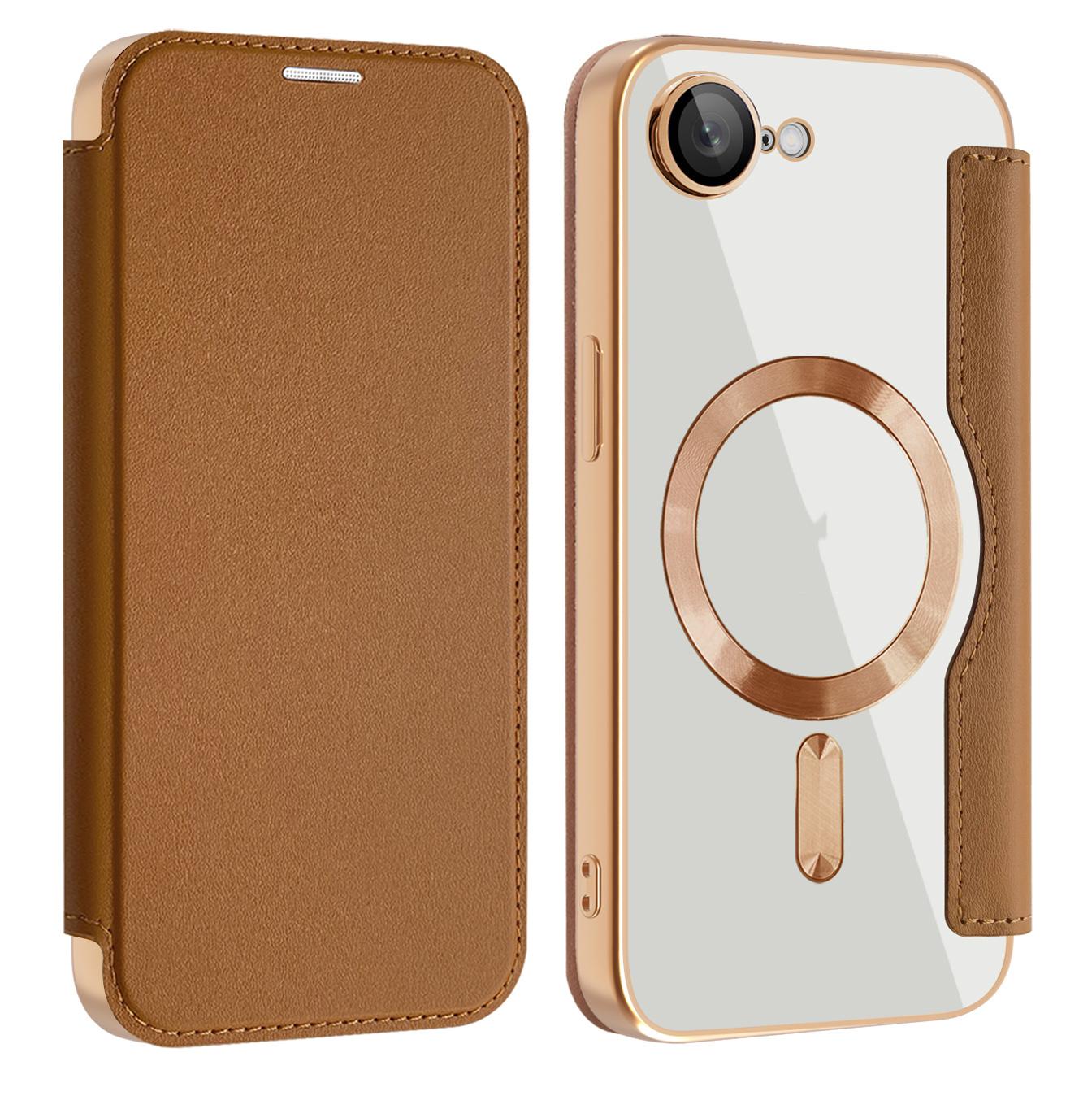 For-iPhone-17e-/-16e-Shield-MagSafe-RFID-Anti-theft-Leather-Phone-Case(Brown)