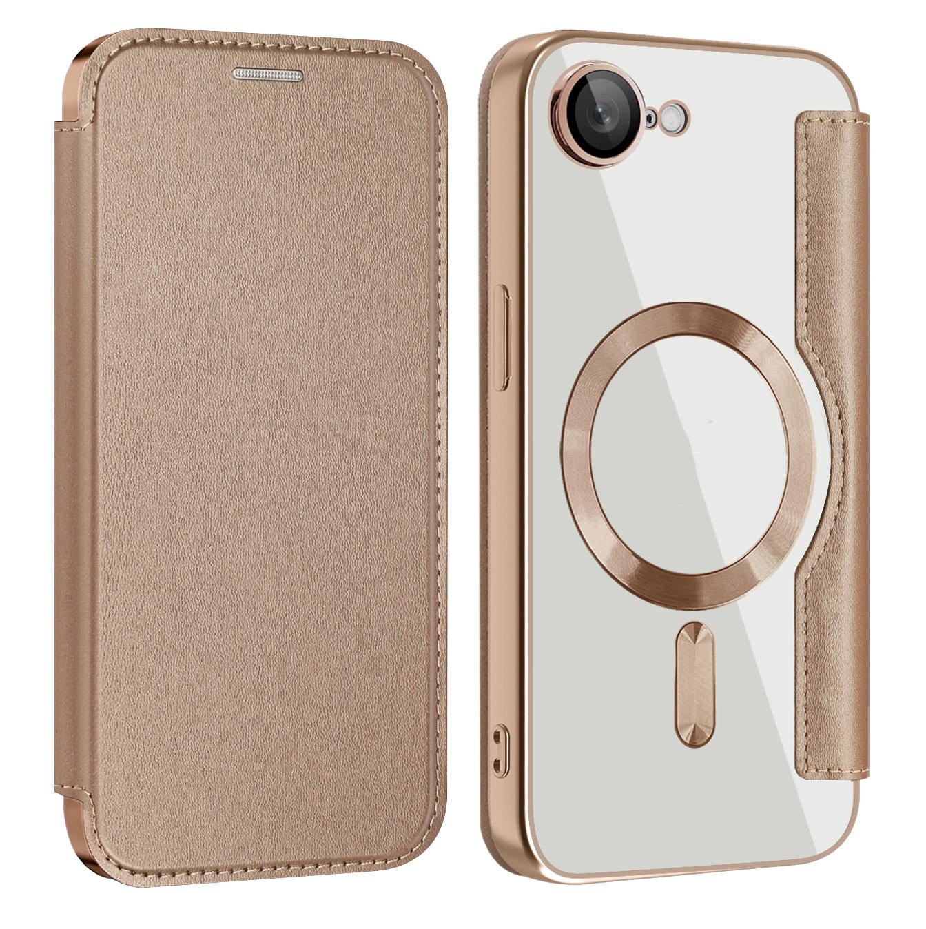 For-iPhone-17e-/-16e-Shield-MagSafe-RFID-Anti-theft-Leather-Phone-Case(Desert-Gold)