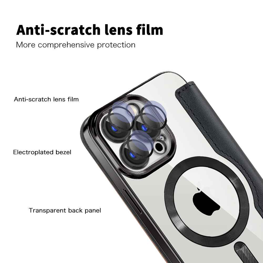 For-iPhone-17e-/-16e-Shield-MagSafe-RFID-Anti-theft-Leather-Phone-Case(Desert-Gold)
