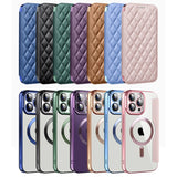 Rhombus-Leather-Phone-Case-for-iPhone-17e-/-16e-with-Magsafe-RFID