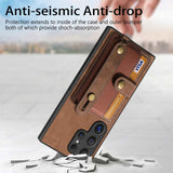 For-Samsung-Galaxy-S24-Ultra-5G-Retro-Cross-Wristband-Wallet-Leather-Back-Phone-Case(Brown)
