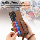 For-Samsung-Galaxy-S24-Ultra-5G-Retro-Cross-Wristband-Wallet-Leather-Back-Phone-Case(Brown)