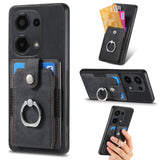 For-Xiaomi-Redmi-Note-13-Pro-4G-Retro-Skin-feel-Ring-Card-Wallet-Phone-Case(Black)