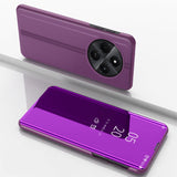 For-Xiaomi-Redmi-14C-4G-Plated-Mirror-Horizontal-Flip-Leather-Phone-Case-with-Holder(Purple)
