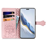 For-Honor-Magic6-Pro-Cat-and-Dog-Embossed-Leather-Phone-Case(Rose-Gold)