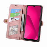 For-Xiaomi-Redmi-14C-Geometric-Zipper-Wallet-Side-Buckle-Leather-Phone-Case(Pink)