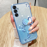 For-Samsung-Galaxy-S24-5G-Gradient-Glitter-Immortal-Flower-Ring-All-inclusive-Phone-Case(Blue)
