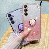 For-Samsung-Galaxy-S24-5G-Gradient-Glitter-Immortal-Flower-Ring-All-inclusive-Phone-Case(Blue)