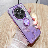 For-Xiaomi-Redmi-14C-4G-Gradient-Glitter-Immortal-Flower-Ring-All-inclusive-Phone-Case(Purple)