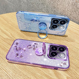 For-Xiaomi-Redmi-14C-4G-Gradient-Glitter-Immortal-Flower-Ring-All-inclusive-Phone-Case(Purple)