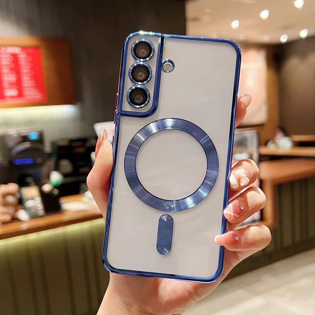 For-Samsung-Galaxy-S24-5G-MagSafe-Electroplating-TPU-Phone-Case(Blue)